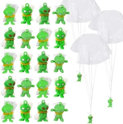 144 MINI GALACTIC GREEN ALIEN PARATROOPER UFO Child Kid Parachute Toy - 1 Gross • $27.95