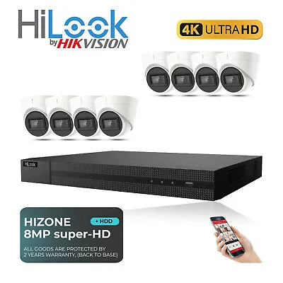 4k Cctv System Hikvision 4ch 8ch Uhd Dvr 8mp 60 Ir Camera Outdoor Security Kit • £83.88