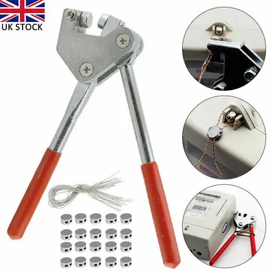 Sealing Pliers + 20 Security Lead Seal Electric Meter Lead Tags Diameter 10mm UK • £14.10