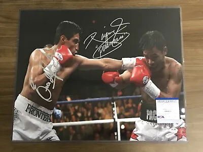 MANNY PACQUIAO & ERIK MORALES Signed 16x20 Photo Auto Autograph PSA/DNA RARE • $499