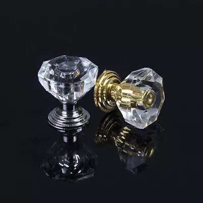 10Pcs Acrylic Crystal Knobs Cupboard Drawer Pull Handle Door Knob Diamond Ca ZDP • £5.62