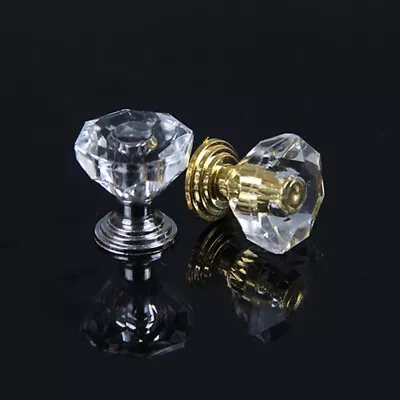 10Pcs Acrylic Crystal Knobs Cupboard Drawer Pull Handle Door Knob Diamond Ca Z~L • £5.16