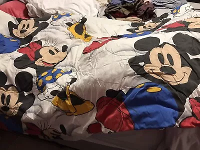 WALT DISNEY Rare Vintage Twin Comforter Mickey And Minnie Mouse • $50