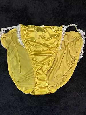 Satin String Bikini Panty Yellow Size 2X • $20