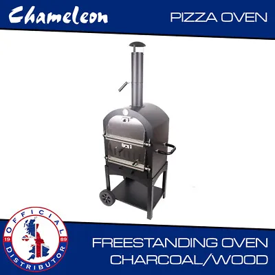 Outdoor Garden Pizza Oven Charcoal BBQ Grill 2-Tier Freestanding + Chimney • £115.50