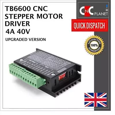 TB6600 Single Axis 4A CNC Stepper Motor Driver Controller 9~40V Micro-Step MACH3 • £14.95