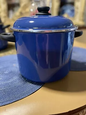 Nice Blue Mega Ware Cookware Stock Pot  Made In Spain Cookware • $59.99