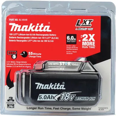 1X Original Genuine Makita BL1850 5.0Ah 18V LXT Li-Ion Battery Brand NEW • £59.99