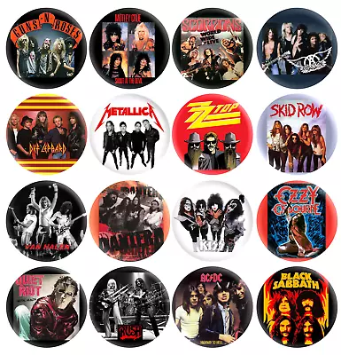 80's Hair Band 80's Metal 80's Rock Band Music Pinback Buttons Retro Pins 1  New • $9.99