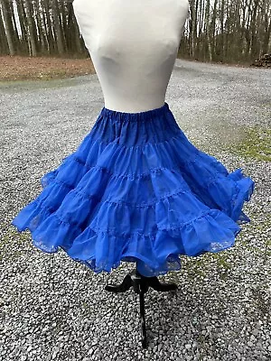 Vintage Malco Modes Square Dance Petticoat Small USA Royal Blue Partners Please • $45