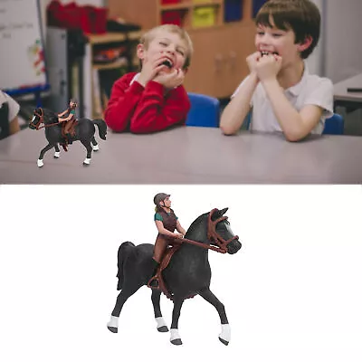 Horse Rodeo Figurine Children Kid Simulated Farm Horse Rider Model Toy Birthday • $24.11