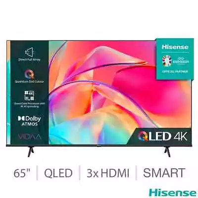 Hisense 65E7KQTUK 65 Inch QLED 4K Ultra HD With HDR10 And Dolby Vision Smart TV • £579.97