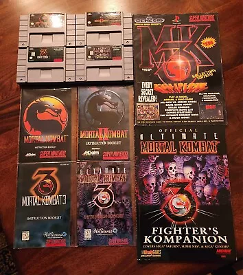 Mortal Kombat 1-2-3-Ultimate 4X Bundle Deal -Super Nintendo- *Authentic/Tested!* • $180