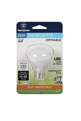 4515400 25watt Equivalent R14 Flood Dimmable Soft White Led Light Bulb With Inte • $10.99