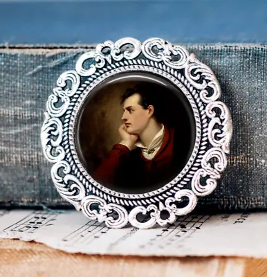 Lord Byron Brooch - Poetry Pin - Literary Brooch Pin - English Poet Jewellery • £12