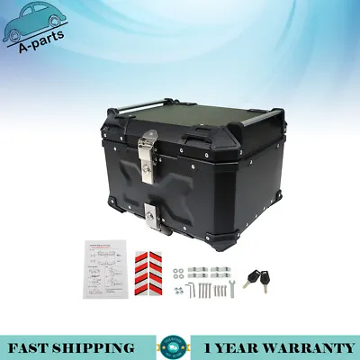 Aluminum 55L Motorcycle Top Case Rear Tail Box Waterproof Luggage Trunk Storage • $150.80
