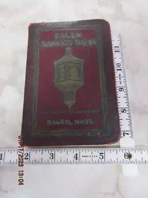 Vtg Bankers Utilities Leather & Brass Book Bank Salem Savings Bank Mass-No Key • $20