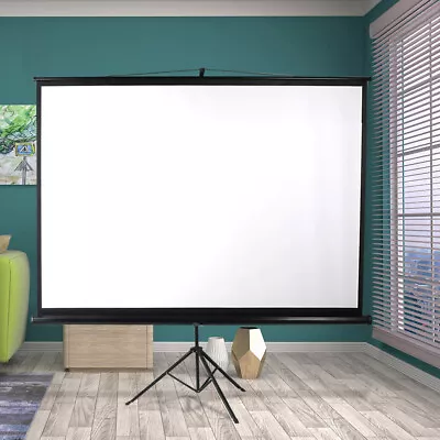 $119.99 • Buy 100 Inch Projector Screen Tripod Stand Home Pull Down Outdoor Screens Cinema 3D