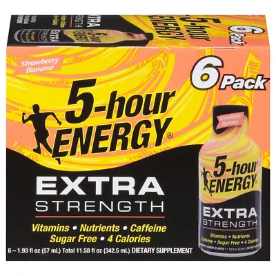 5-hour ENERGY Extra Strength Strawberry Banana Energy Drink 1.93oz - 6  PK Deal • $15.95