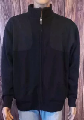Orvis Wool Zip Up Sweater Shooting Blue Jacket Men’s Sz L Foul Weather Lined • $19.99