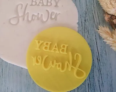 3D Baby Shower Stamp  Fondant Icing Cupcake Cake Cookie Clay Embosser  6cm UK • £3