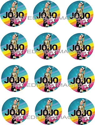 JOJO SIWA Edible Icing Image Cupcake Toppers 12 X 2  Birthday Party Round • $17.50