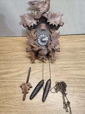 Vintage Made In West Germany 13  Cuckoo Clock 1960's With Birds And Attachments • $65.90