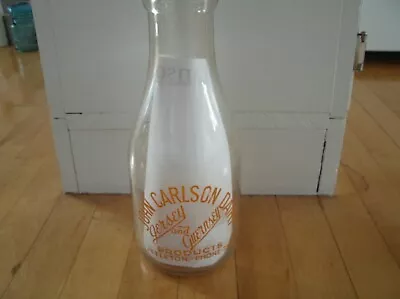 John Carlson Dairy Jersey And Guernsey Milk Bottle One Quart • $21.65