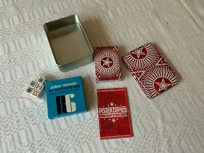 Vintage Round Poker Rotondo Playing Cards Deck Plastic And Poker Games Very Rare • $25