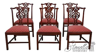 L60919EC: Set Of 6 BAKER Chippendale Mahogany Dining Room Chairs • $2595