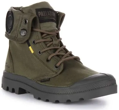 Palladium Pampa Baggy Supply Fold Over Ankle Boot Olive Green UK 3 - 12 • £64.99