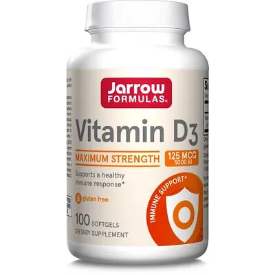 Jarrow Formulas Vitamin D3 125 Mcg (5000 IU) 100 Softgels • £23.78