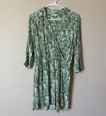 Cabi Leaf Print Faux Wrap Dress Women’s Botanical Tropical Vacation Size Small • $19.99