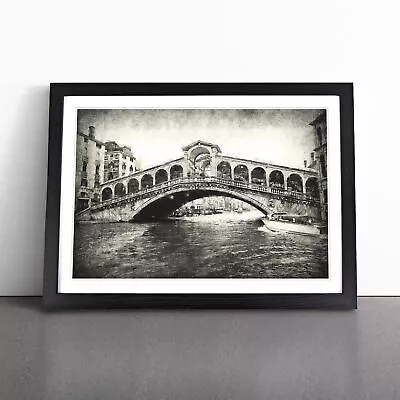 Rialto Bridge Venice Italy Wall Art Print Framed Canvas Picture Poster Decor • $23.59