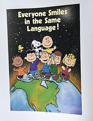 Vintage Argus PEANUTS Poster Classroom Wall Laminated Poster Snoopy  Smile 9x13 • $24.99