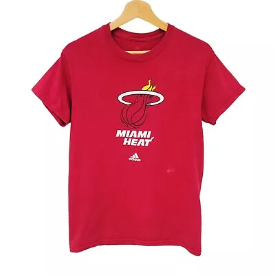 Retro Adidas Miami Heat NBA Basketball T-Shirt - Size S • £6.99