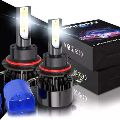 2-side 9007 HB5 LED Headlight Bulbs Kit 6000K White Bright High Low Beam Bulbs • $13.99