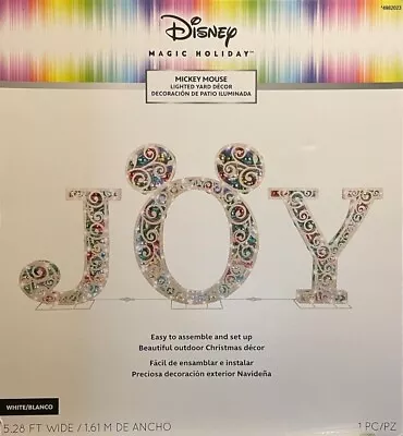 Disney Magic Holiday Mickey Mouse  JOY   Stained Glass Style LED Lawn  Sculpture • $219.99