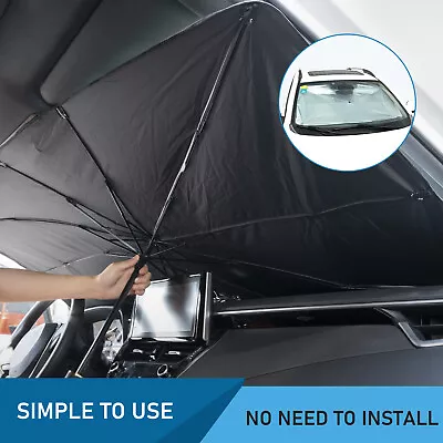 46  Foldable Car Front Windscreen Sun Shade Umbrella UV Block Visor Accessories • £12.83