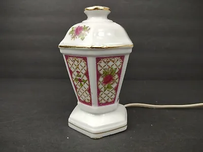 Vintage I W Rice Lamp Night Light Floral Miniature Potable Electric Lantern • $19.99