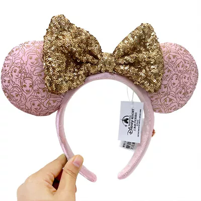 Disney- Gold Bow Minnie Mouse Ears 100th Headband For Women Girl Causal Hairband • $18.09