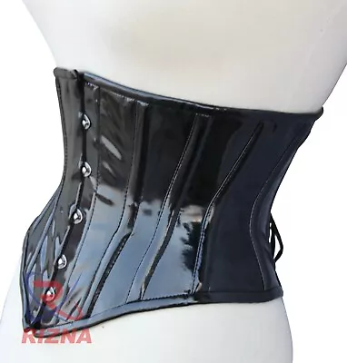 Heavy Duty Steel Boned Underbust Corset Waist Training Hourglass PVC Corset 1819 • $44.55