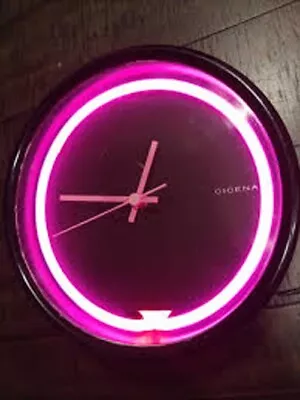 CICENA Hot Pink Neon Clock 9.5 Inch Vintage  Nice Works! • $49