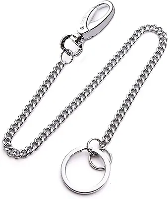 Key Chain 38cm Long Heavy Duty Key Ring With Belt Clip For Men&Women Silver • £8.64