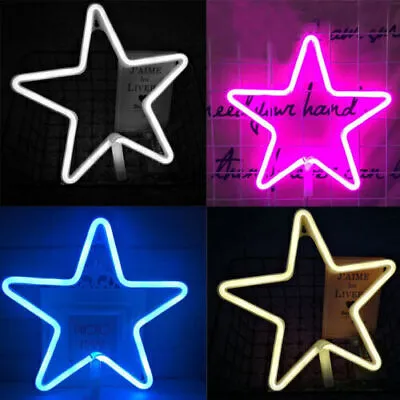 Star LED Neon Sign Light Wall Lights Art Decor Lamp For Kids Bedroom Home Party • £6.07