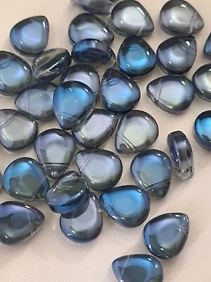 £2.95 • Buy 10 Glass Drop Beads, Tear, Blue AB, 12.5mm, 0.9mm Hole (MYGB 234)