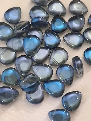 £2.95 • Buy 10 Glass Drop Beads, Tear, Blue AB, 12.5mm, 0.9mm Hole (MYGB 234)