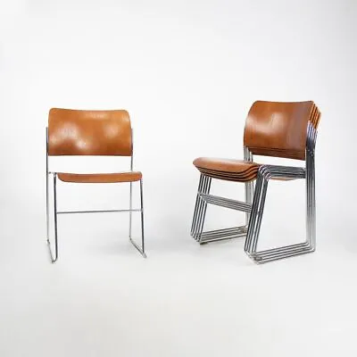 1990 David Rowland 40/4 Stackable Dining Chairs For GF In Bent Oak 8x Available • $650