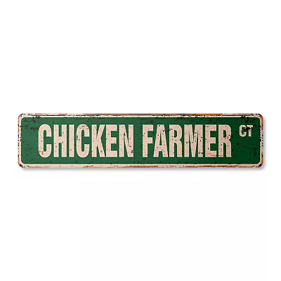 CHICKEN FARMER Vintage Street Sign Eggs Chicks Hen Chickens Nest| Indoor/Outdoor • $13.99