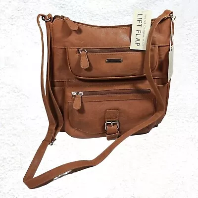 St John's Bay Flare Crossbody Handbag NWT Brown • $25.99